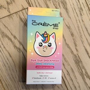 The Crème Shop bye bye blackhead Nose Pore Strips Set Of 6 NEW K Beauty